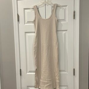 Offline by Aerie Elegant Cream Ribbed Sleeveless Dress size S
